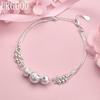 925 Sterling Silver Snake Chain Bead Bracelet Wedding Jewelry