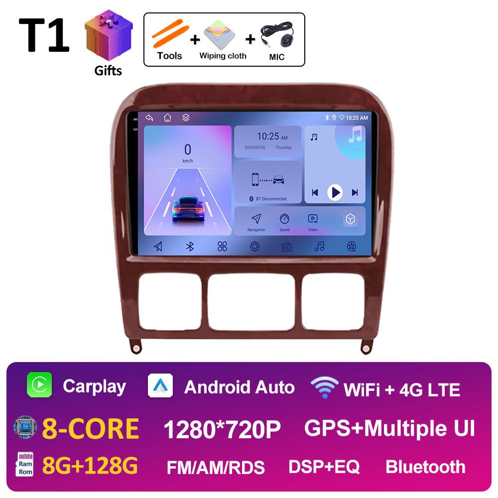 9-дюймовый Android 14 для Mercedes Benz S Class W220 S280 S320 S350 S400 S430 S500 S600 AMG 1998 - 2002 2003 2004 2005 Головное устройство BT
