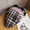Dopamine Fashion Plaid Newsboy Cap For Women Spring Summer Sun Protection