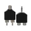 Соединители Черные Видеоаксессуары 3,5 мм на 2 RCA Женский Мужской Y-разветвитель Аудиоадаптер Конвертер