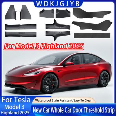 Для Tesla Model 3 Highland 2025 Запуск ABS Передняя Задняя Накладка на Порог Двери Пороговая Пластина Панель Защиты от Задевания Ногой Водонепроницаемая Накладка