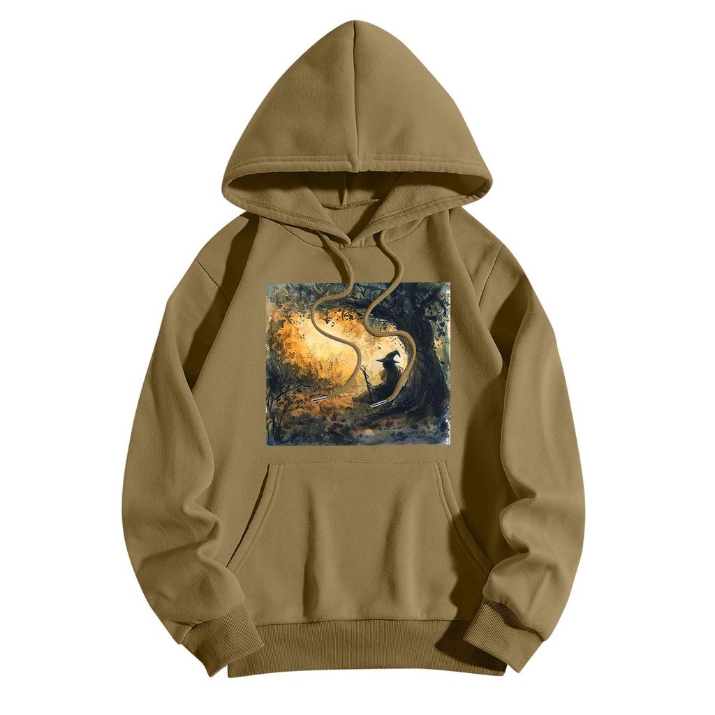 Толстовки для девочек-подростков с длинным рукавом и принтом, повседневные толстовки с графическим принтом, пуловер на шнурке, симпатичная толстовка большого размера