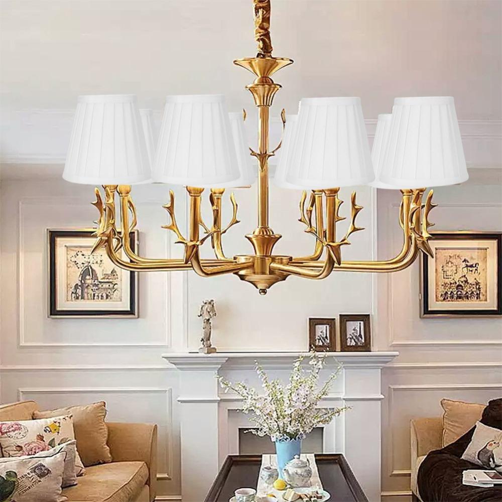 6PCS Barrel Shape Small Replacement Lamp Covers Clip On Pleated Lamp Shade  Ceiling Light