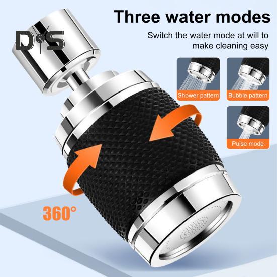 Удлинитель для смесителя с поворотом на 360 градусов и регулируемыми режимами потока воды, аэратор для кухонного смесителя с защитой от брызг