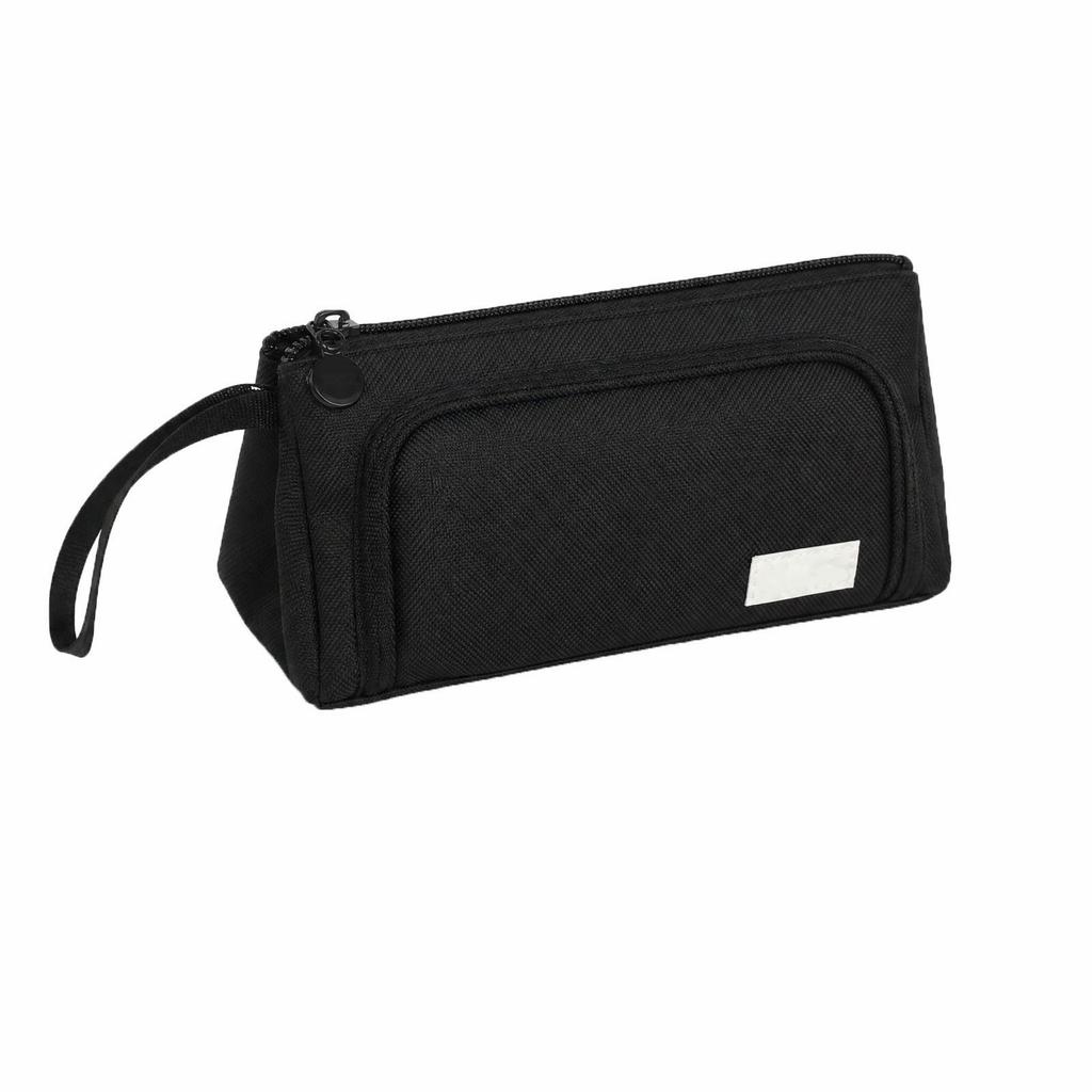 Korean Twill Color Large Capacity Pencil Bag for Students Multifunctional Stationery