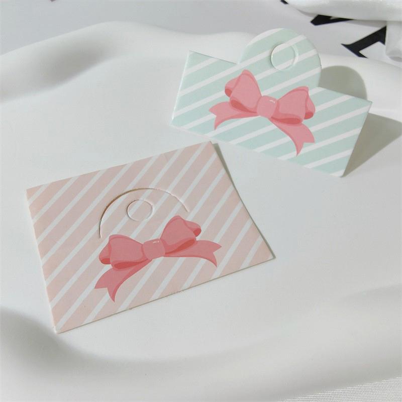 100Pcs Foldable Packaging Paper Cards Bow Cards For Handmade Jewelry Retail Hang Tag Flowers Display Cardboard