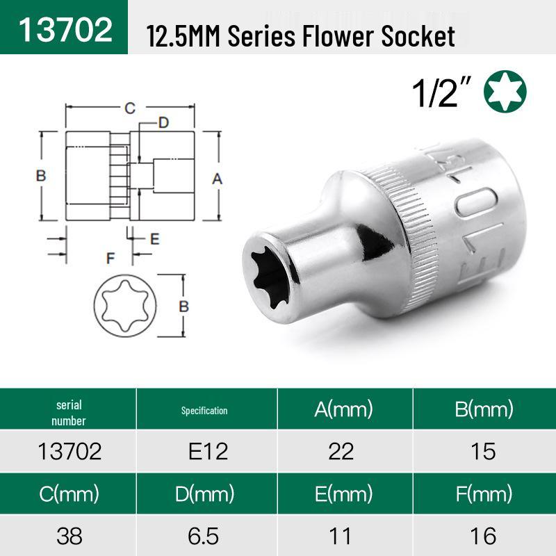 SATA Torx E-Type 12.5mm Hexalobular Socket Tool