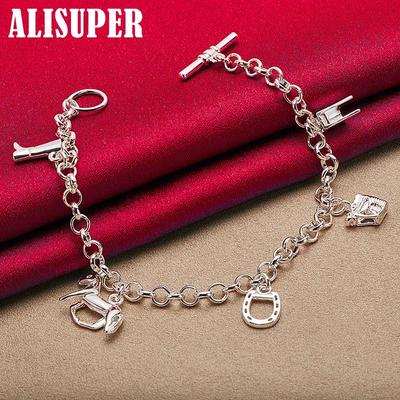 Ювелирные изделия из браслета с подвеской из стерлингового серебра 925 пробы