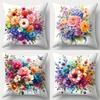 Красочная цветочная наволочкаДекоративная наволочка на подушку для спальни и дивана с молниейМягкая наволочка