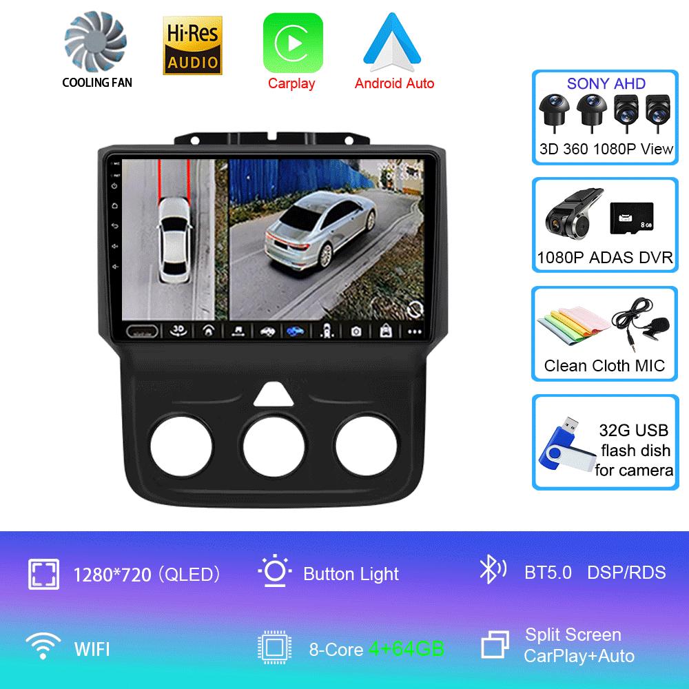 Автомагнитола Android 14 для Dodge Ram 4 IV DJ DS 2013 - 2019 Мультимедийный видеоплеер Навигационная стереосистема GPS Нет 2din 2 din dvd