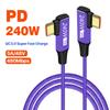 Кабель USB Type-C на C, PD 240 Вт, кабель быстрой зарядки для игровых приставок, ноутбука, телефона, шнур зарядного устройства, 480 Мбит/с