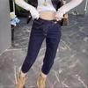 Women's Elastic Straight-Leg Cropped Jeans - 2025 Autumn Slimming Plus Size Cigarette Pants