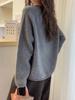 Women's Thickened Lace Collar Wool Sweater - 100% Pure Wool, Autumn/Winter Round Neck, Stylish Loose Knit Top