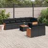 VidaXL Garden Lounge Set with Cushions 9 Pcs, Patio Sofas, Patio Furniture Set, Outdoor Furniture, Black 3227833