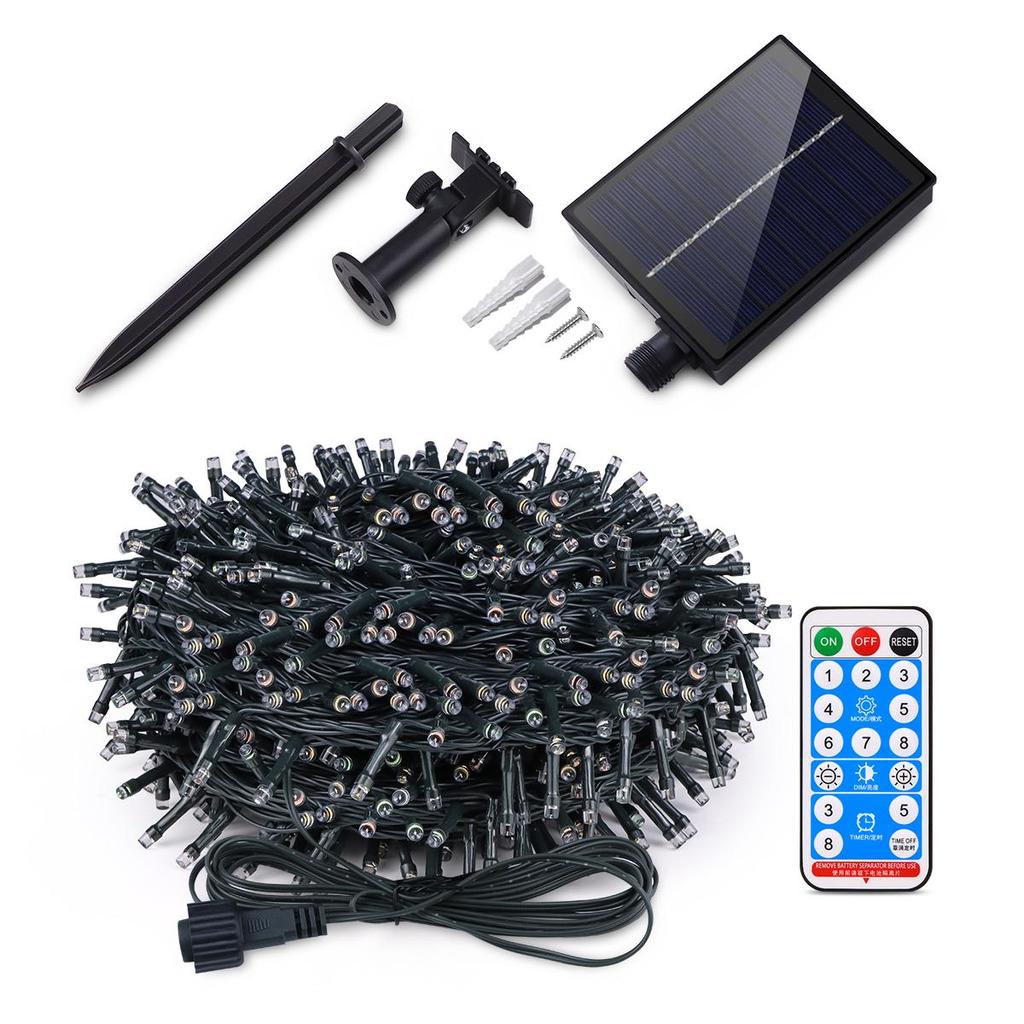 50M солнечные гирлянды для улицы, водонепроницаемые, 500 светодиодных солнечных рождественских фонарей, 8 режимов, наружные солнечные фонари для деревьев, патио, двора, свадебные садовые украшения