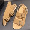Fashion 2025 New Summer Women Vintage Matte Platform Sandals Open Toe Flat Beach Shoes With Metal Buckle Strap Casual Anti-slip Footwear
