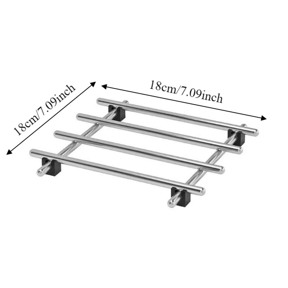 Silver Stainless Steel Trivets Non-Slip Feet Baking Pans Holder Insulation Pads Living Room