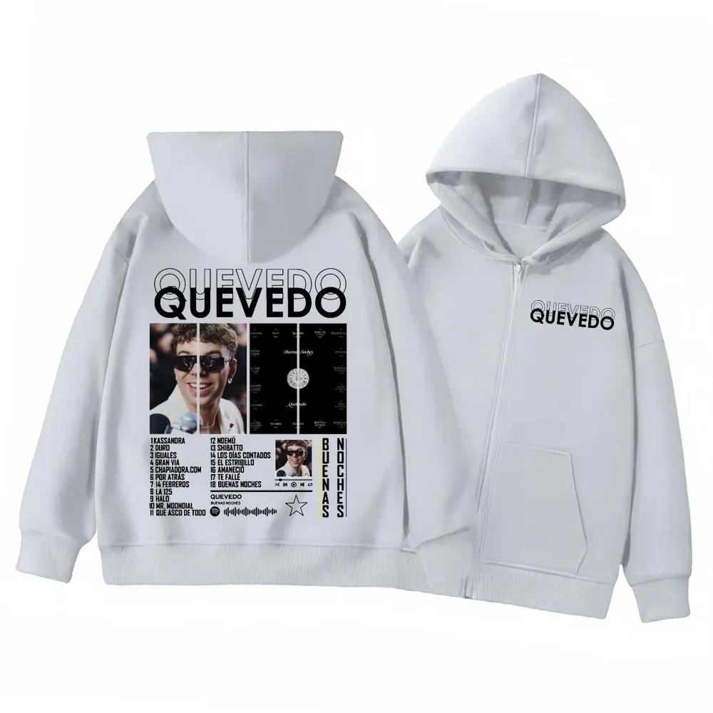 Rapper QUEVEDO Buenas Noches Merch Hoodies Men Women Clothing Fashion Hip Hop Pullovers High Quality Fleece Hooded Sweatshirts