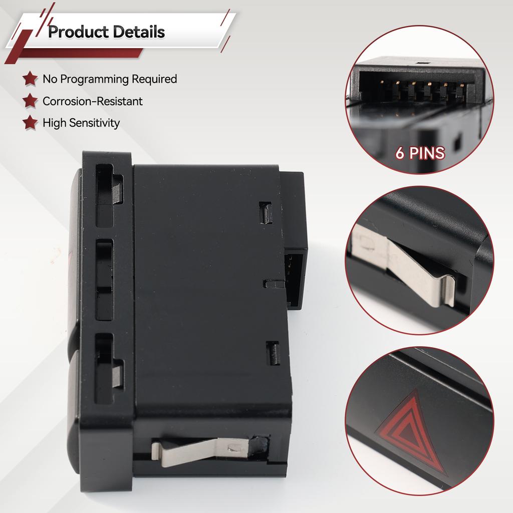 Выключатель аварийной сигнализации Кнопка аварийной вспышки Вкл/Выкл 61318368920 Подходит для BMW 3 серии E46 E53 E85 E86 X5 Z4 M3 325