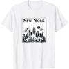 Нью-Йорк Силуэт Города NY Винтажный NYC Подарки Ретро Новая Футболка