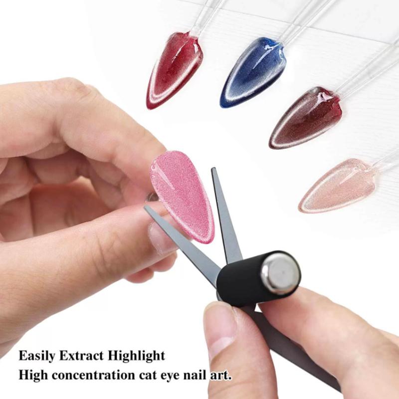 New French Dual Ended French Cat Eye Magnet Tool Y-Shaped Plate Magnetic Auxiliary Tool Gel Polish Magnet Rod Tool DIY