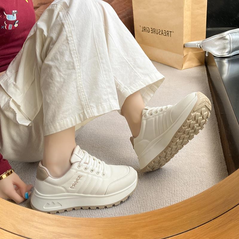 Мода Мода Осень 2025 Женские Повседневные Кроссовки Кожаные Женские Кроссовки Женские Туфли на Платформе Вулканизированные Zapatillas De Mujer 962