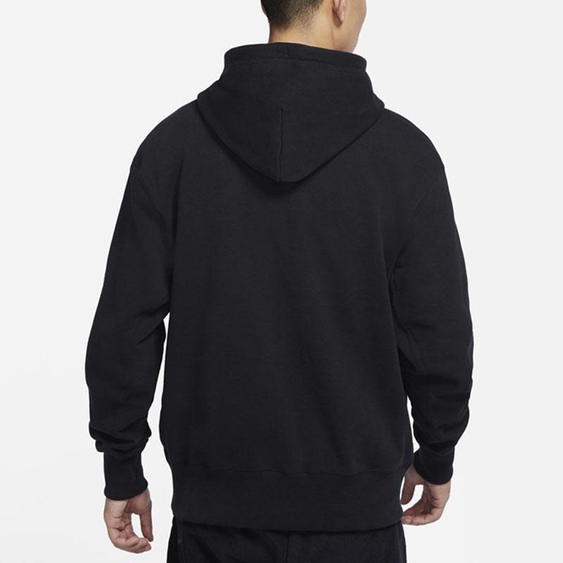 Nike Спортивная одежда с вышитым логотипом, однотонная мужская толстовка с капюшоном, черные DA0024-010