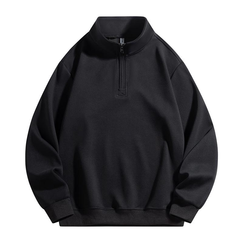 Мужской свитер в американском стиле с полумолнией и воротником-стойкой - модная толстовка из бархата весна/осень