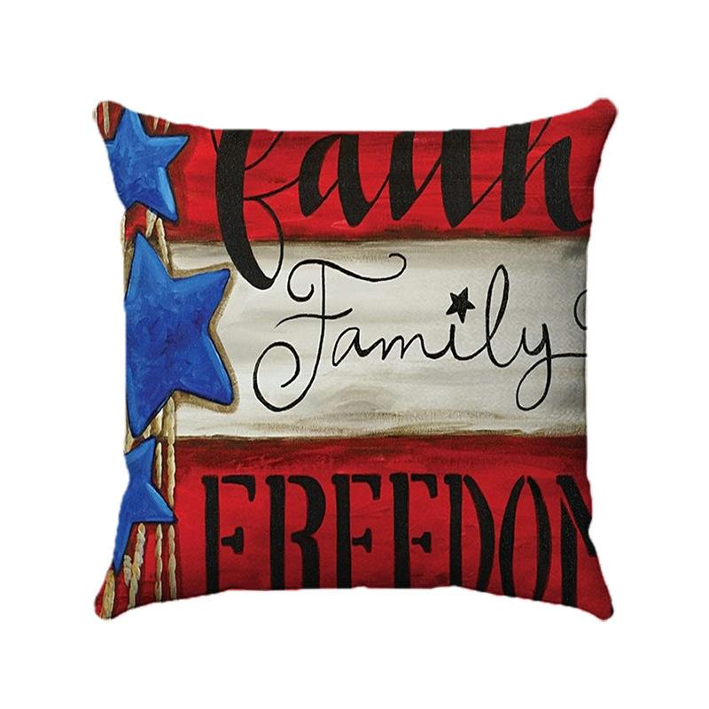 Independence Day Stars And Stripes Digital Printing Short Plush Pillow Covers For Car Sofa Office Cushion Cover Home Goods