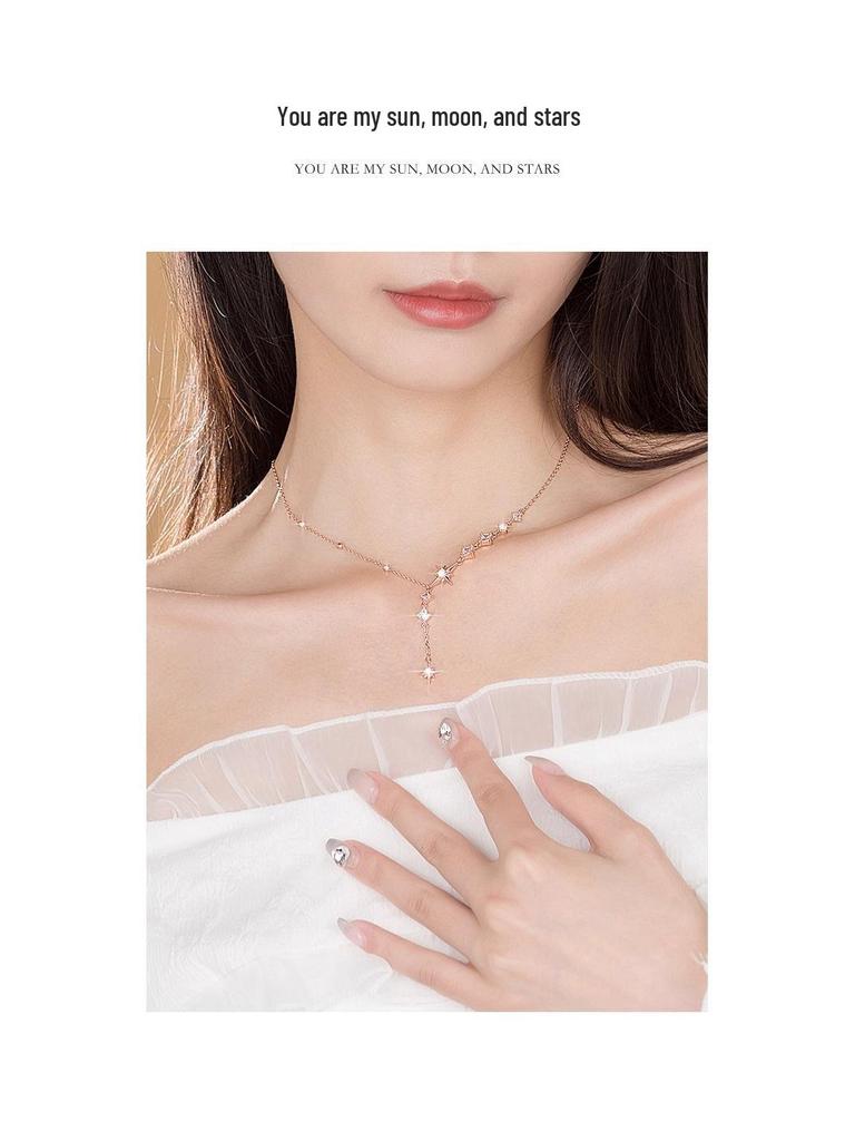 Elegant Sterling Silver Star Necklace for Women - Perfect Anniversary, Birthday, or Valentine's Day Gift