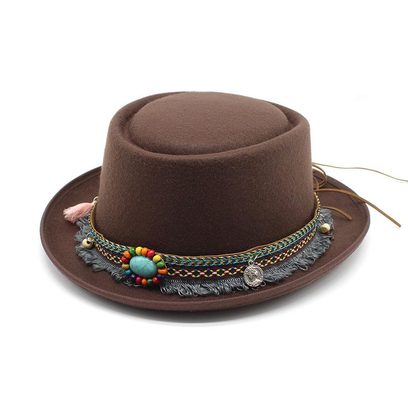 Вестерн цилиндр шерстяной цилиндр шляпа мужчины и женщины открытый дорожный головной убор зимняя шляпа джентльмена