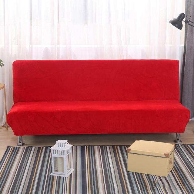 Плюшевый чехол для дивана-кровати, однотонный чехол «все включено» для дивана-кровати без подлокотника, чехлы для складного дивана-кровати, чехол для дивана