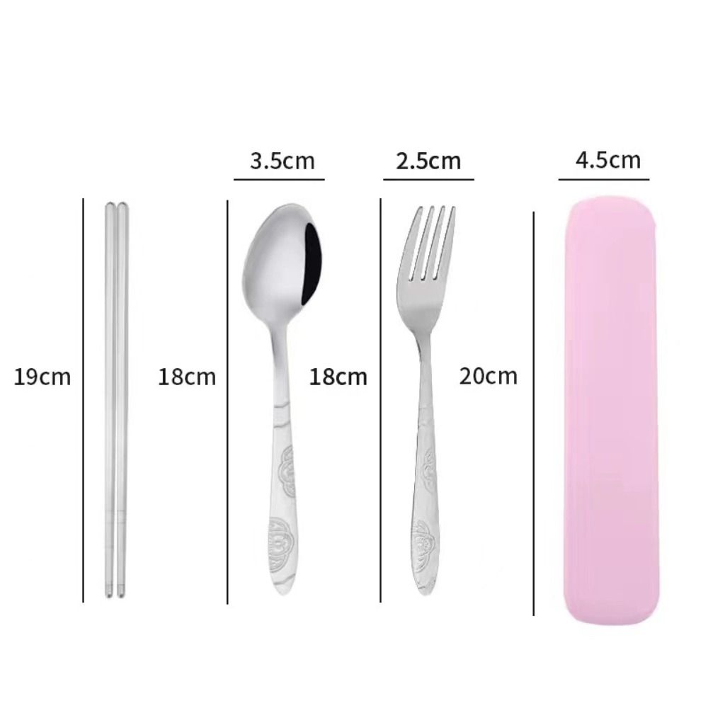 3 шт./набор портативных столовых приборов из нержавеющей стали с коробкой для хранения ложек модный набор столовых приборов