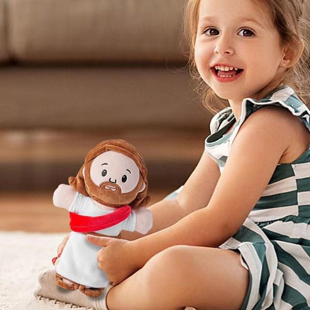 Cartoon Jesus Plush Toy 25cm Christ Religious Plushie Figure Holy Family Plush Doll Kid Girls