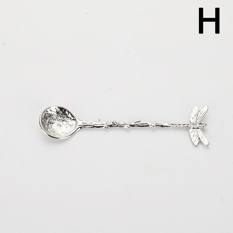 1PC Vintage Spoon Ice Cream Spoon For Coffee Tea Gift For Souvenir Dragonfly Stars Design