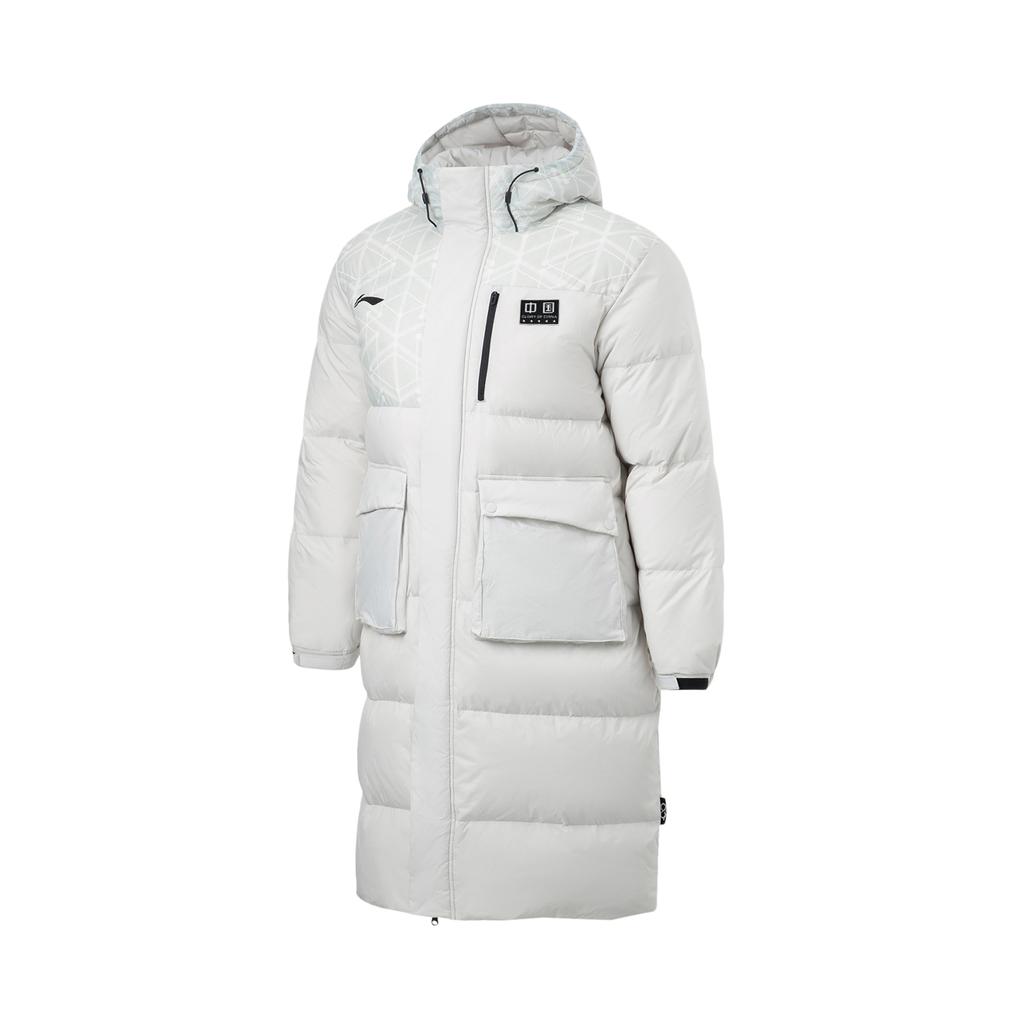 Li Ning Table Tennis Series однотонная длинная куртка с капюшоном унисекс верхняя одежда антарктическо-серый AYMT025-2