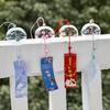 Новые японские ветряные колокольчики Ручная работа Стекло Домашний Декор Подвеска Удача Ветряные колокольчики Мультяшный Кот Сакура Сад Колокольчик на Окно Подарок