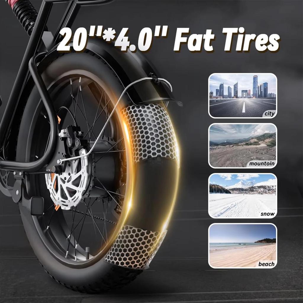 New K10 electric bicycle 2000W dual motor 52V 43Ah dual battery 20 * 4.0-inch fat tire electric bicycle hydraulic brake, cruise mode