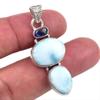Natural Republic Larimar,Kyanite 925 Solid Sterling Silver Pendant 1.75'' E1f91