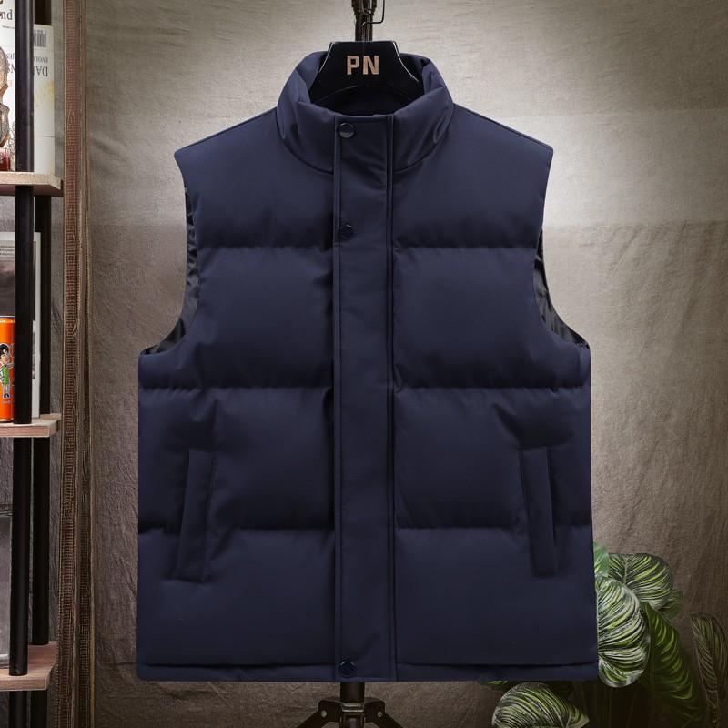 Mens Warm Sleeveless Vest Teens Adults Loose Fit Cotton Padded Outerwear Sporty Casual Wear In Black Navy Khaki