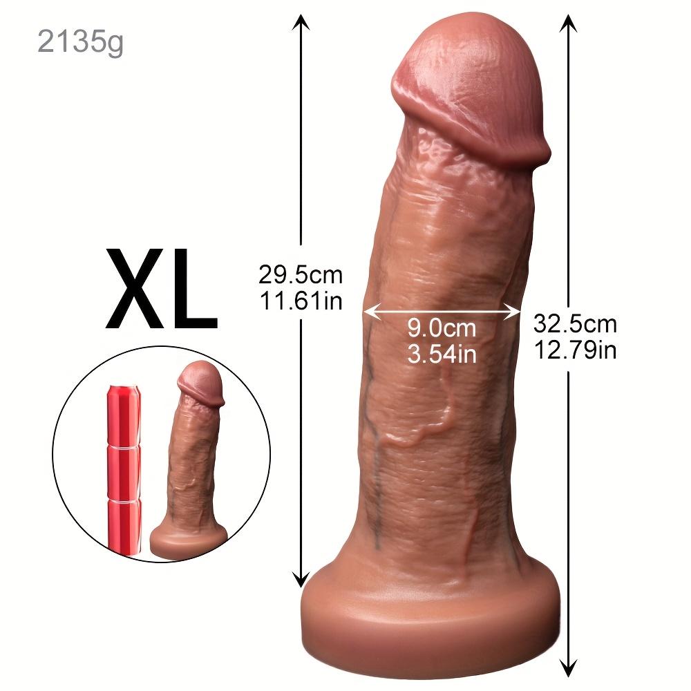 XXL 33СМ Супер Толстый и Длинный Реалистичный Пенис | Огромный Дилдо из Жидкого Силикона с Мощной Присоской | Мягкий Двухслойный Мастурбатор для Женщин