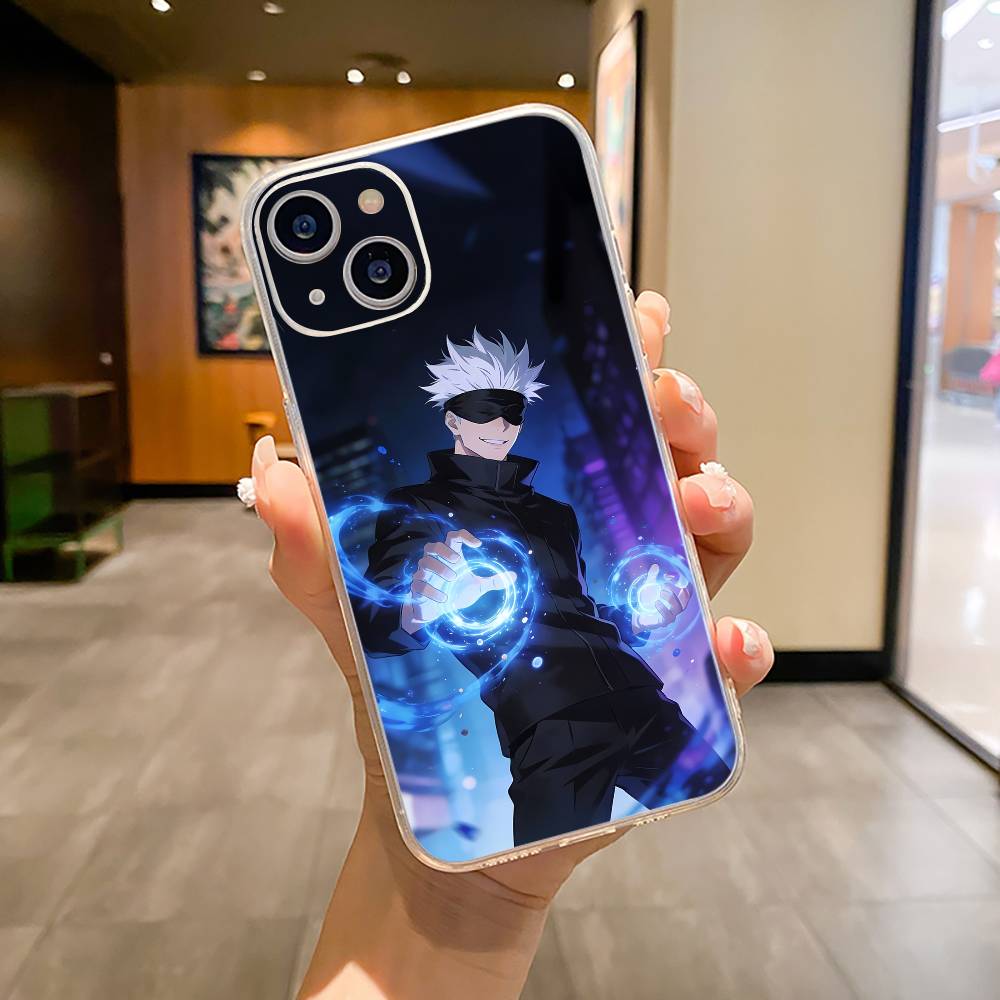 Любимые Аниме Персонажи-С-Сатору Г-Годжо Чехол для Телефона Для iPhone17,16,15,14,13,12,Pro Max, Plus Мягкий Силиконовый Прозрачный Чехол