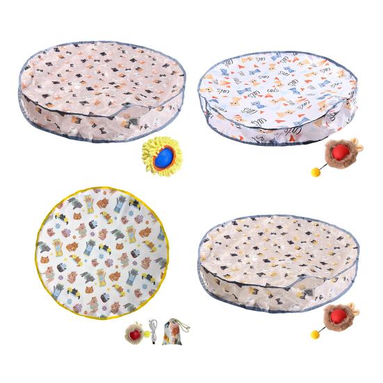 Интерактивные игрушки для кошек, живущих в помещении. Быстро катящийся мяч для игры в прятки. Мячи для кошек с 28-дюймовым игровым ковриком. Развлечения для кошек в помещении.