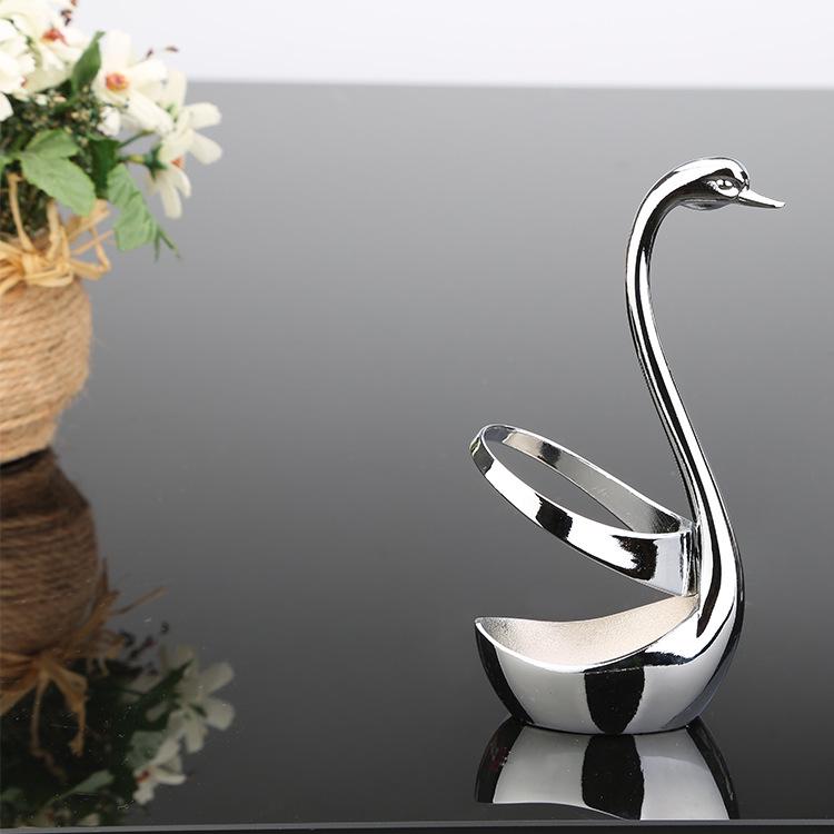 1 шт. Лебедь Фрукты Еда Вилка Ложка Нож Столовые приборы Лебедь База Держатель Креативный Нержавеющая сталь Вилка Ложка(Не включая ложку)