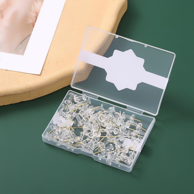 Прозрачные I-образные кнопки из розового золота: Декоративные пробковые гвозди с золотым покрытием