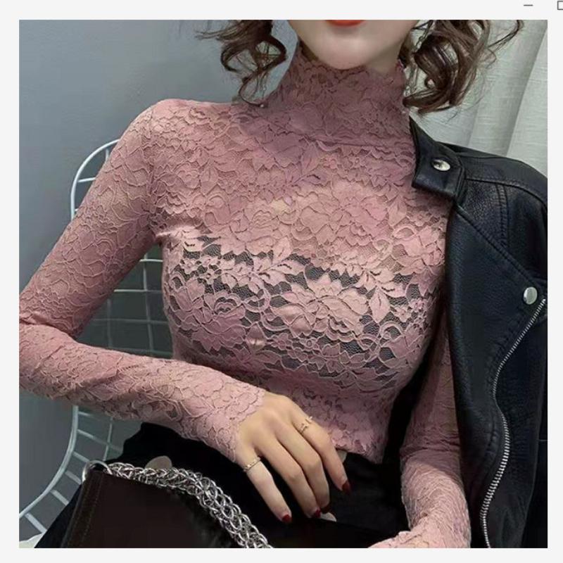 Модная блузка-пуловер с длинными рукавами, эластичная легкая женская туника с цветочным принтом, вязаная крючком