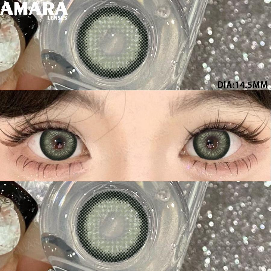 AMARA Модные цветные контактные линзы Коричневые Мягкие линзы Косметические линзы для БОЛЬШИХ ГЛАЗ Зеленый Цвет Контактные линзы для глаз Косметика для глаз Ежегодное использование