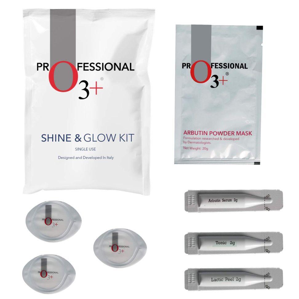 O3+ Shine & Glow Mono Dose Набор для осветления, отбеливания и выравнивания тона кожи (38g)
