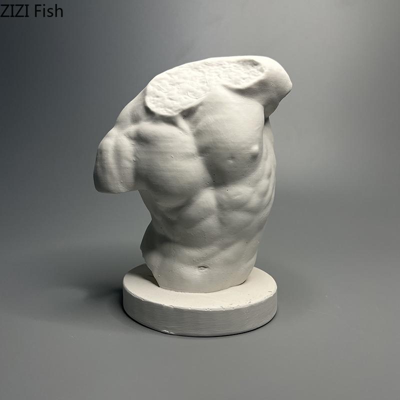 Bodybuilding Half Body Figures Plaster Statue Desk Decoration Ornaments Artwork Characters Sculpture Room Aesthetic Decor