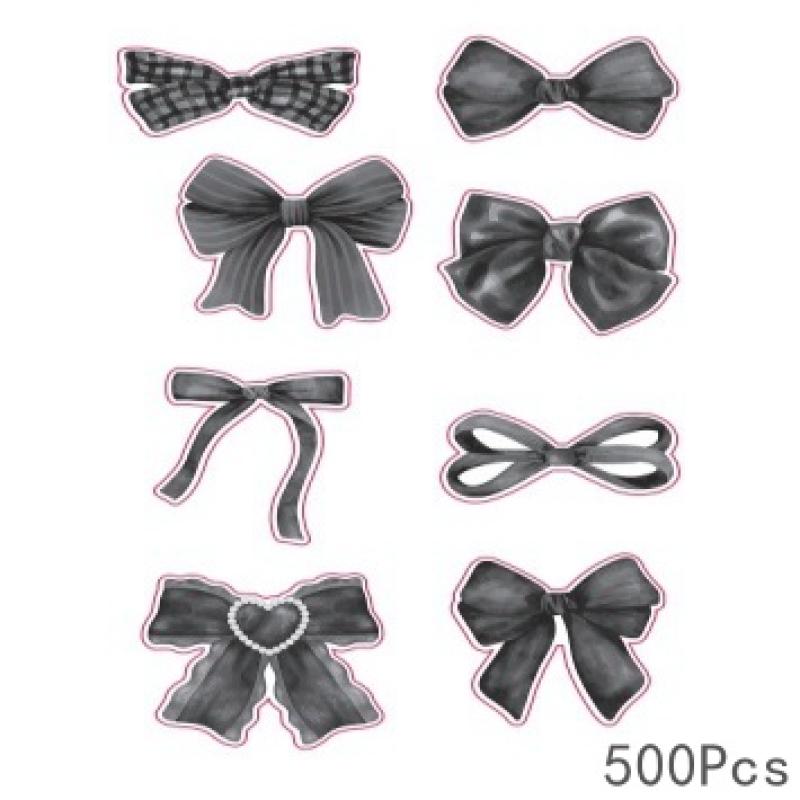 500 листов Мультяшные наклейки с бантиками Розовые наклейки для запечатывания бантиками Креативные наклейки для DIY-декора Наклейки-этикетки для поощрения детей Подарки